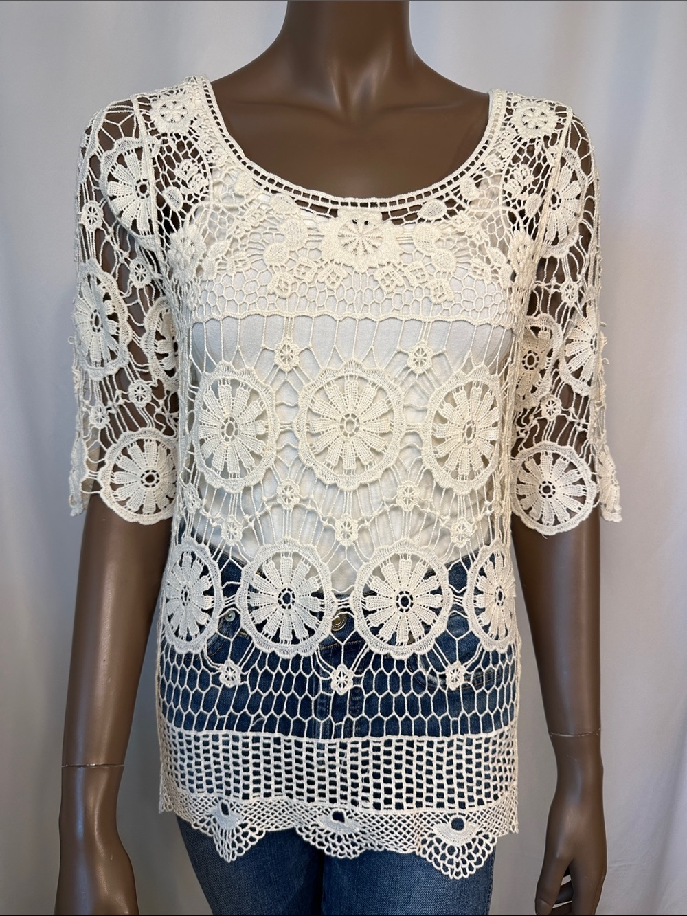 Miss Kelly 1999 Boho Crochet Top | NWT | 100% Cotton
